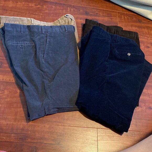 Lauren Bundle of 4 Pair Lauren Corduroy Flat Front Pants 36x30 Business Casual - Picture 2 of 12